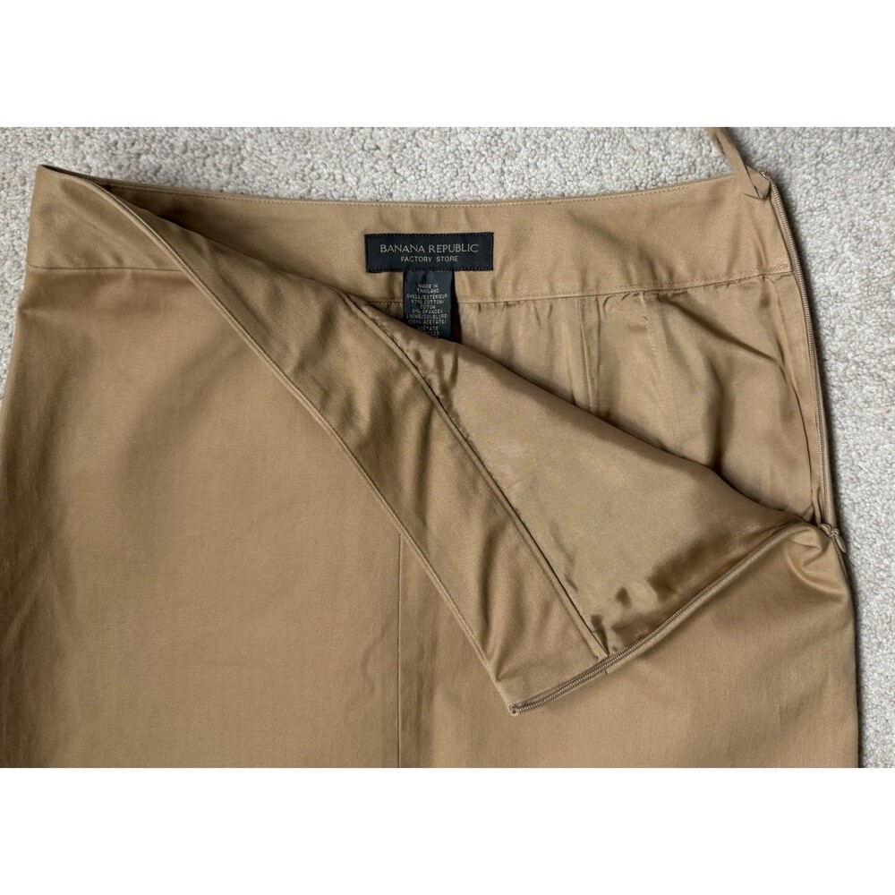 Vintage 2002 Banana Republic Factory Y2K Camel Maxi Skirt Front Slit Minimalist - Picture 8 of 11